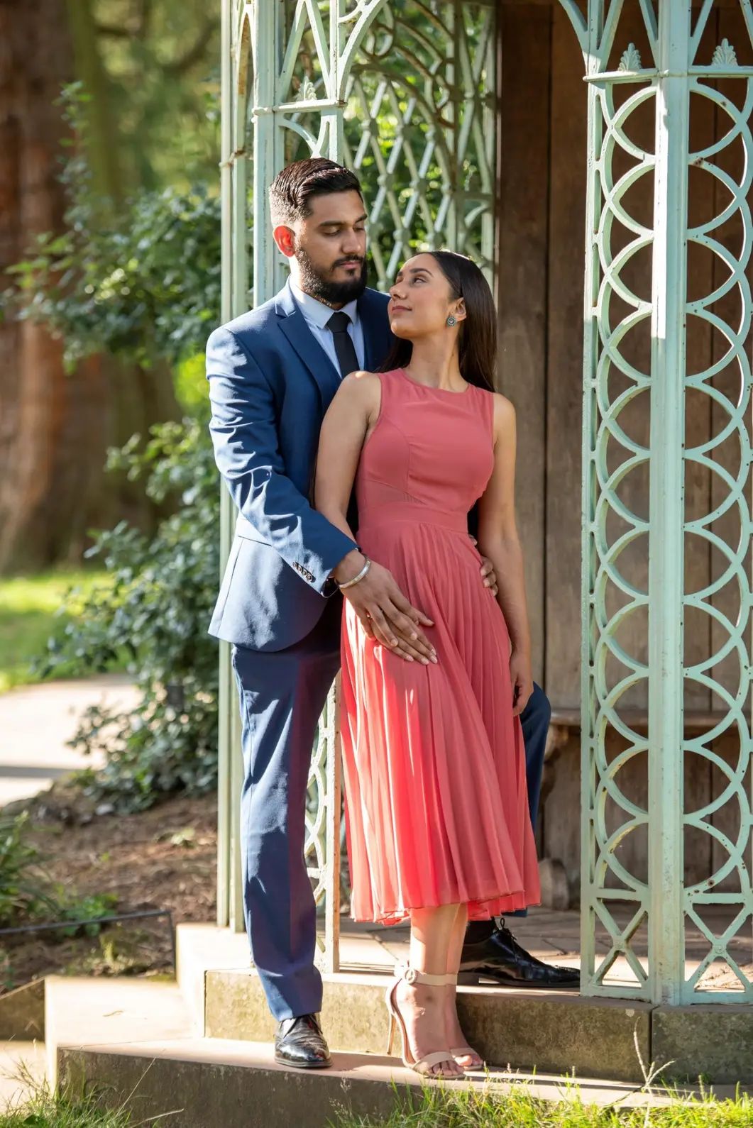 Asian wedding couple portrait